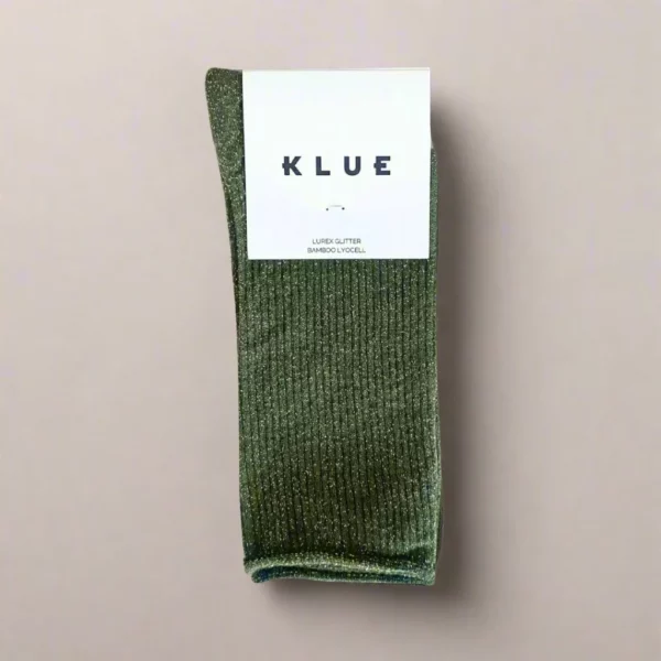 Chaussettes écologiques en lyocell KLUE Glitter Lurex khaki