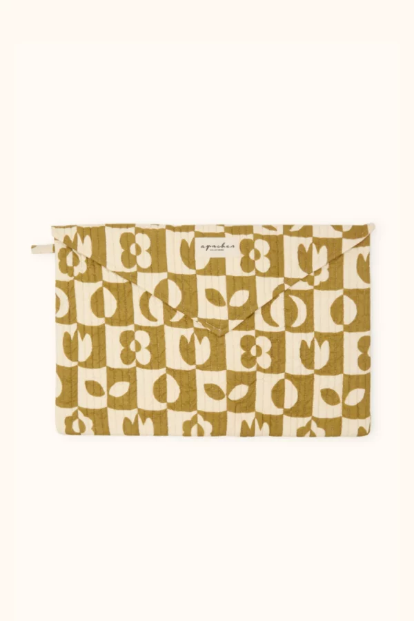 Pochette ordinateur - Ohas damier tobacco