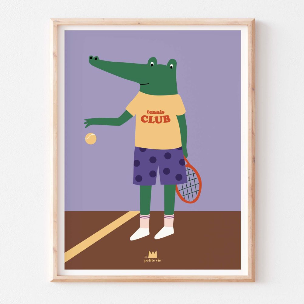 CROCODILE-TENNIS-AFFICHE-CADRE